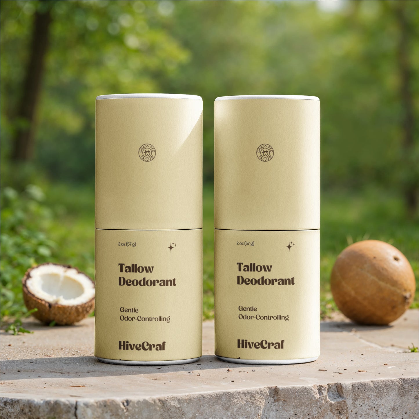 2 Pack Natural Tallow Deodorant Stick